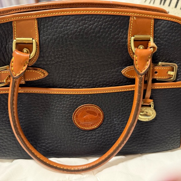 Dooney & Bourke Navy and Brown Satchel